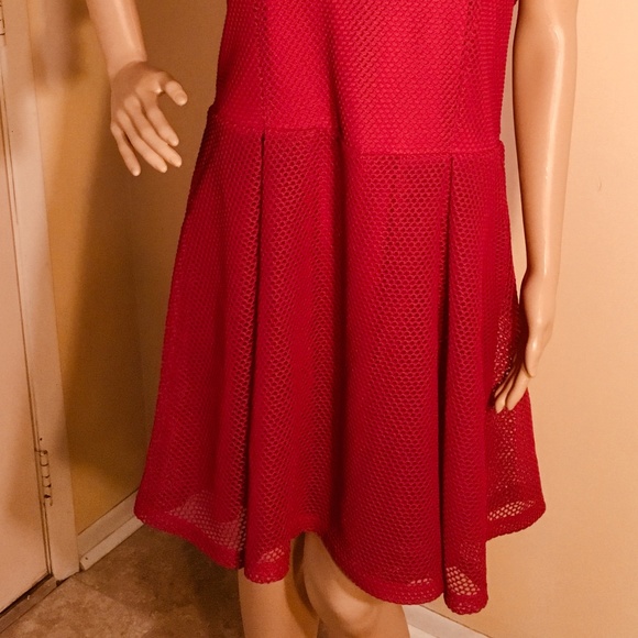 HP❤️ Just Fab Red Mesh sleeveless Dress w/slip size XXL - Picture 6 of 7
